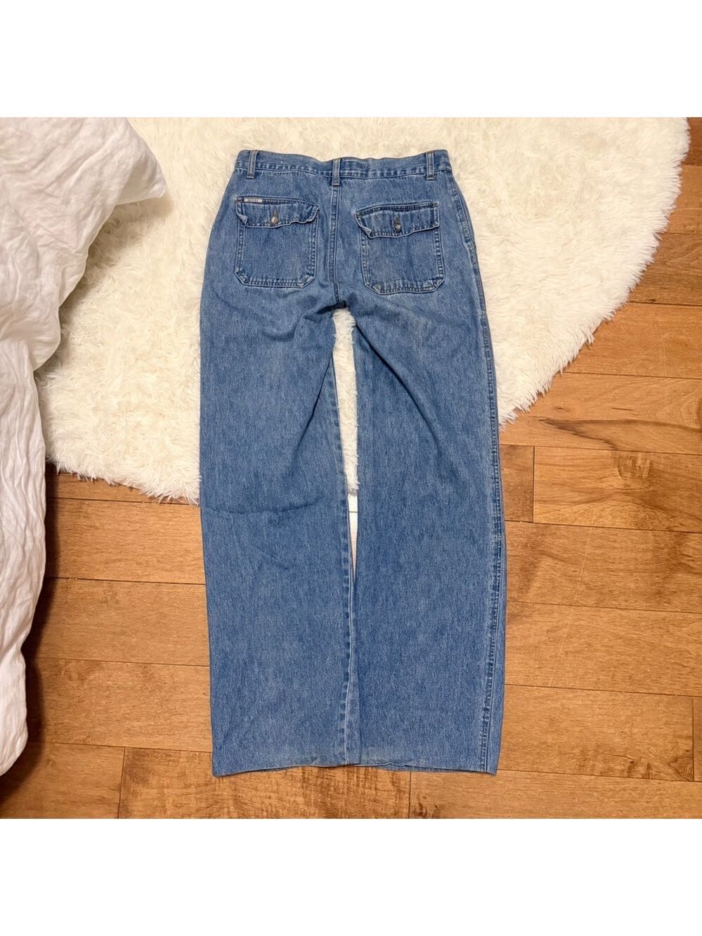 Vintage Quizz New York Wide Leg Carpenter Jeans Baggy Skater Blue Denim Size 5/6 - Picture 3 of 7